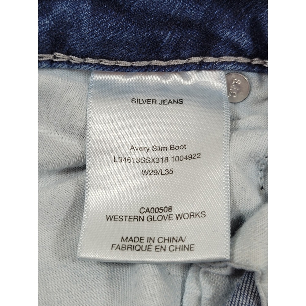 Silver Jeans Avery Slim Boot Women 29 Blue High Rise Flap Pocket L94613SSX318 - Picture 10 of 12